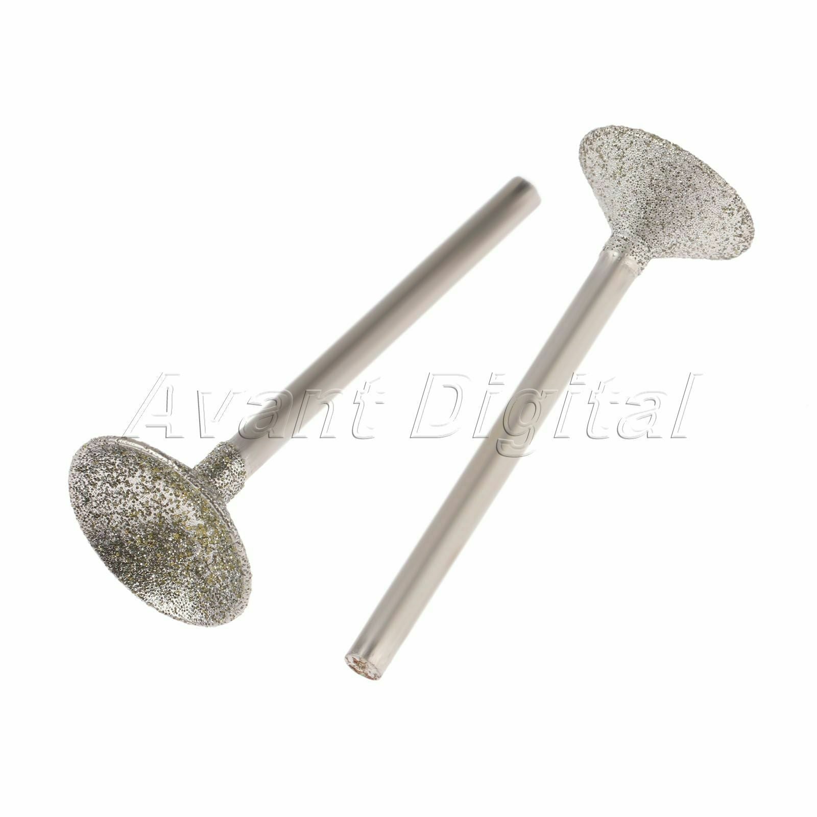 4Pc 3mm/0.12inch Grinding Shank Bur Diamond Spherical Concave Head 45mm/1.77inch