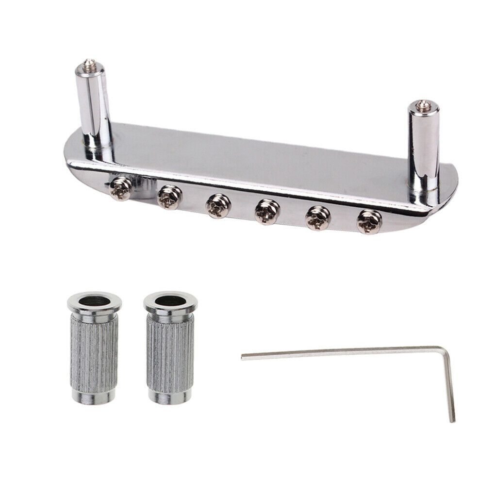 Chrome Guitar Bridge Assembly & Wrench Electric Guitars DIY Parts Accs