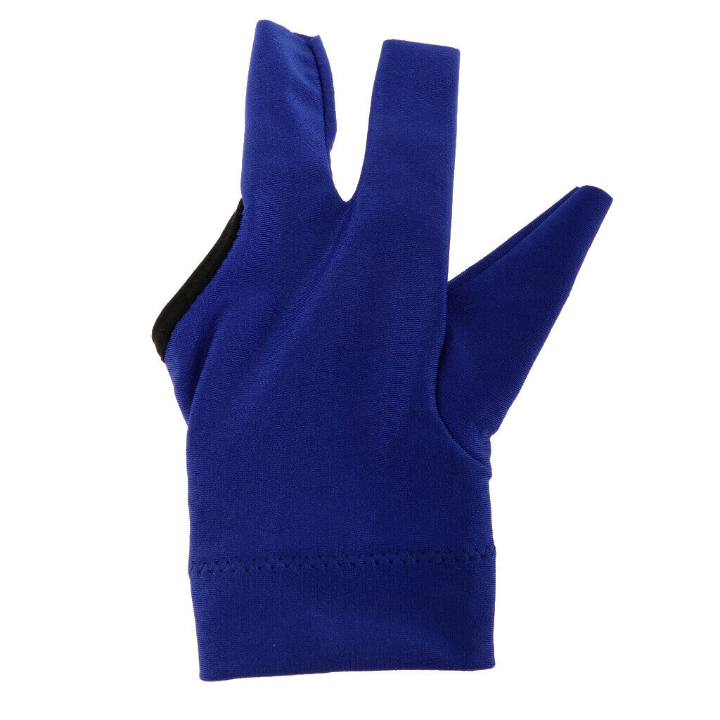 Billiard 3 Finger Glove Snooker Pool Cue Sticks Glove for Left Hand - Blue