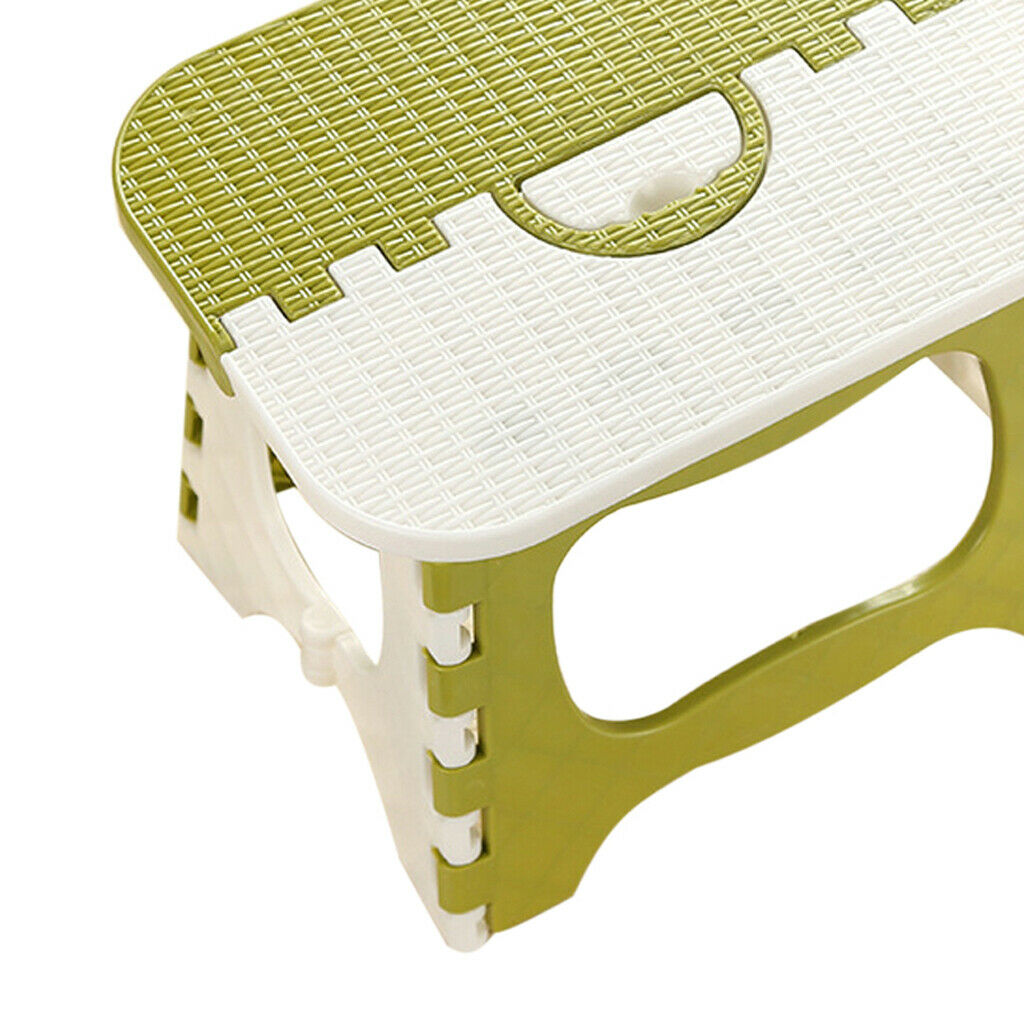 Folding Step Stool Non Slip Portable Lightweight Fishing Multipurpose Green
