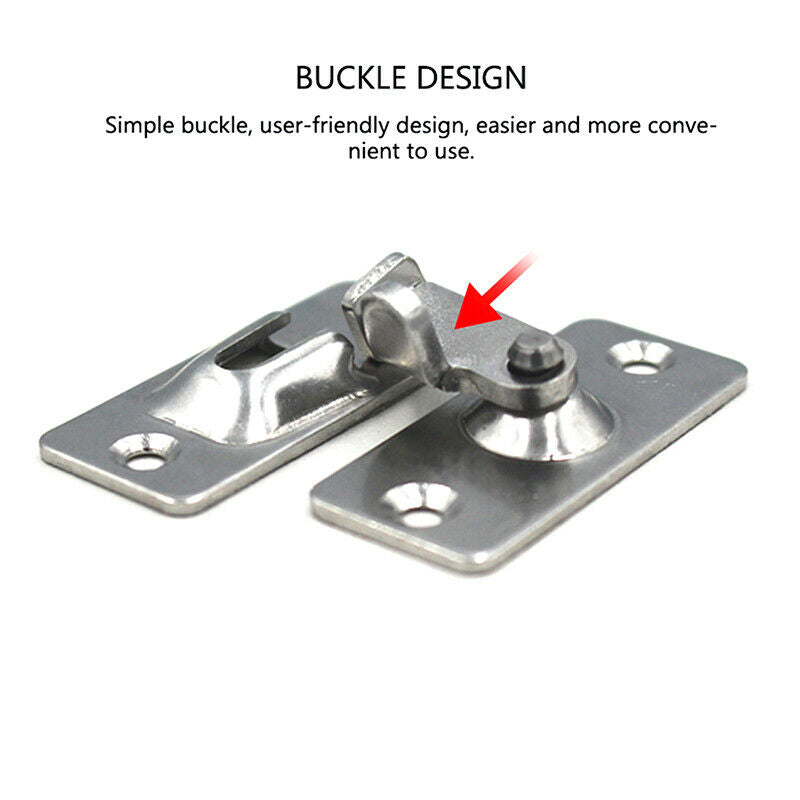 Mini Door Hasp Latch 90 Degree, Door Buckle Bolt Stainless Steel Safety An WLDF