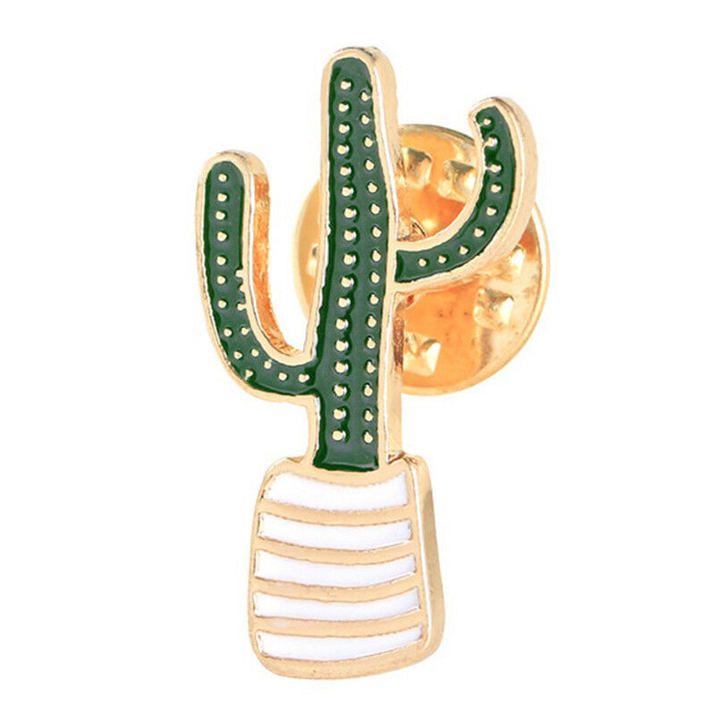 3PCS Enamel Plant Potted Cactus Collar Brooch Pin Badge Clothing Cartoon P.l8