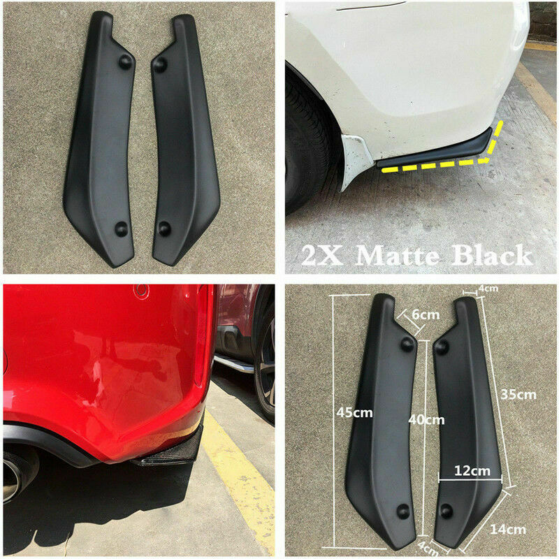 Universal Rear lip Bumper Spoiler Canards Diffuser Car Side Fin Scratch Protect