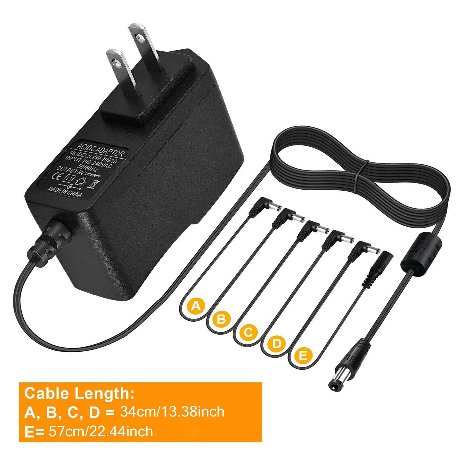 1pc Power Adapter for Guitar Effects Pedal Keyboard Power Supplies 5 Way