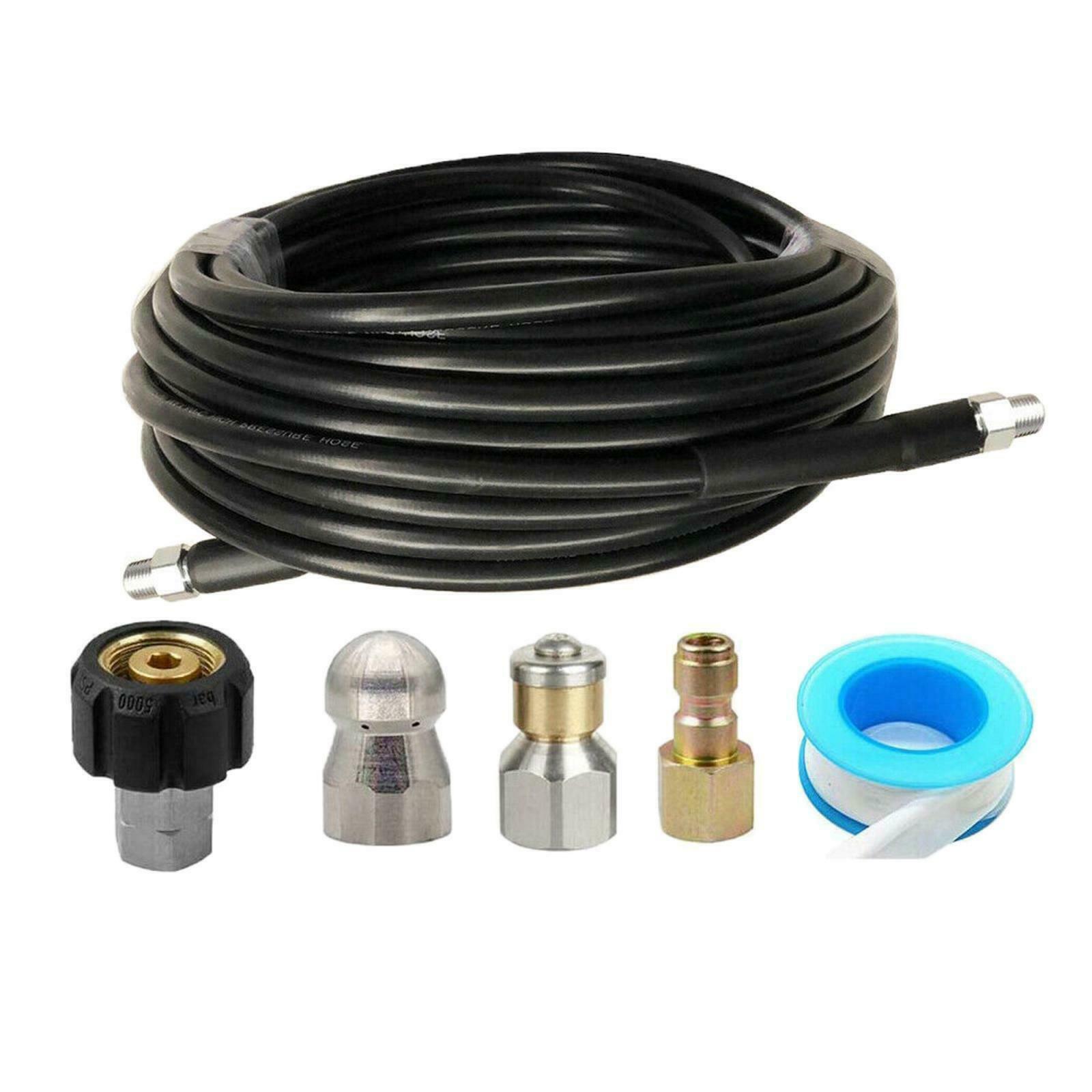 Sewer Jetter Kit for Pressure Washer 49FT Cleaner Hose 5800PSI NPT 1/4'' Hose