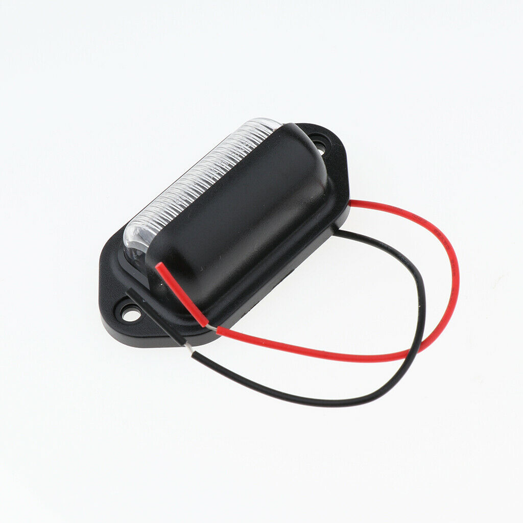 12V Truck Trailer 6SMD LED License Plate Light Door Light Pedal Light Black