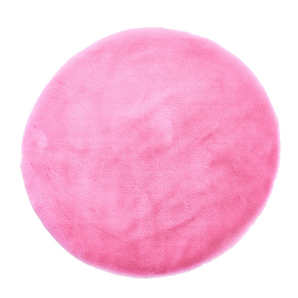 Round Area Rug, Faux Fur Rugs Plush Floor Mat for Bedroom,60cm Pink