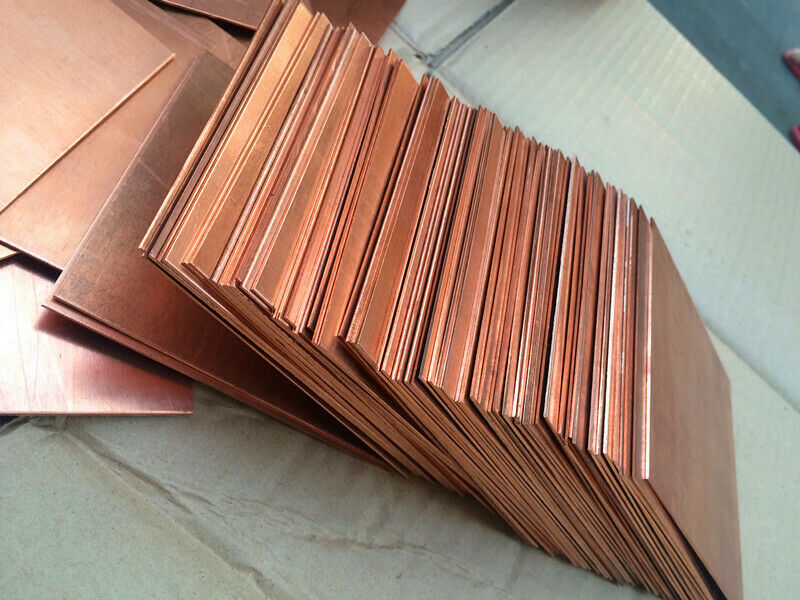 Rectangle 1.5mm x 100mm x 200m 99.9% Pure Copper Cu Metal Sheet Copper Plate 1pc