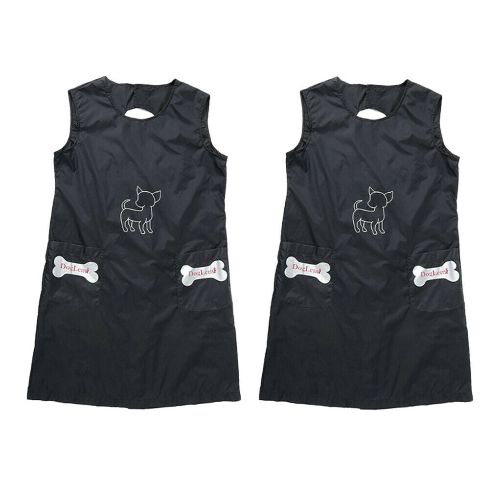 2x Pet Grooming Apron Pet Shop Workwear Smocks for Dog Cat Hairdressing Size_M