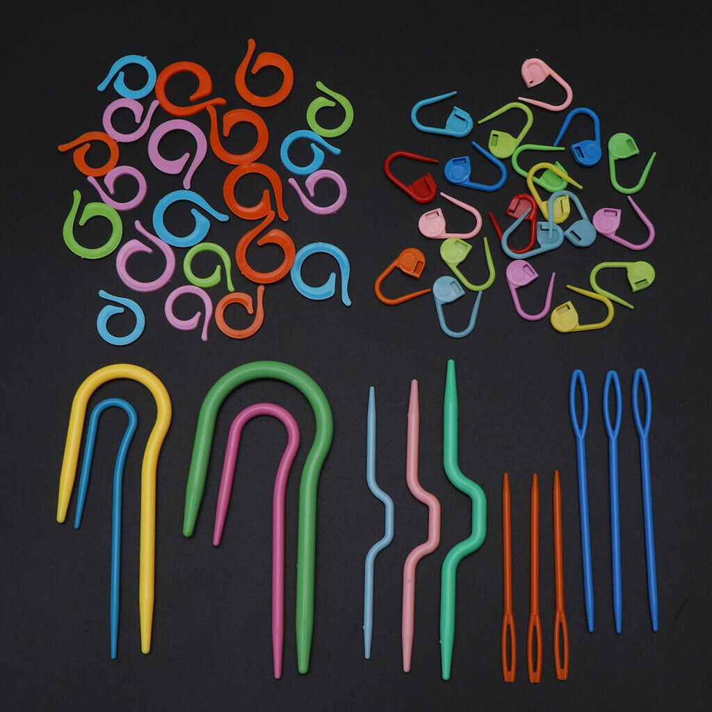 53pcs Crochet Hook Knit Yarn Weave Knitting Needle Clip Marker Tool Set