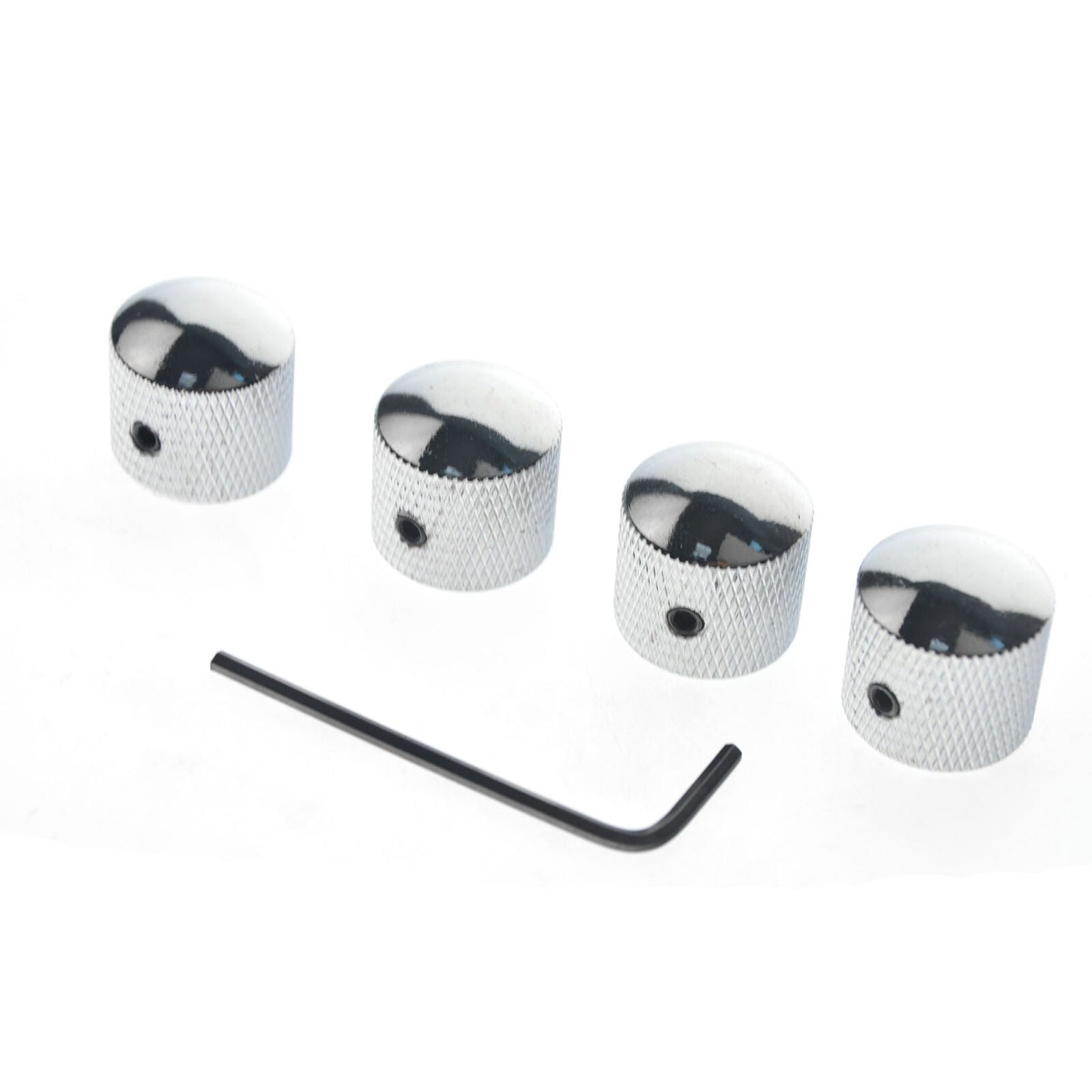 4pcs Metal Guitar Volume Tone Control Knob Dome Knobs Potentiometer Cap Set