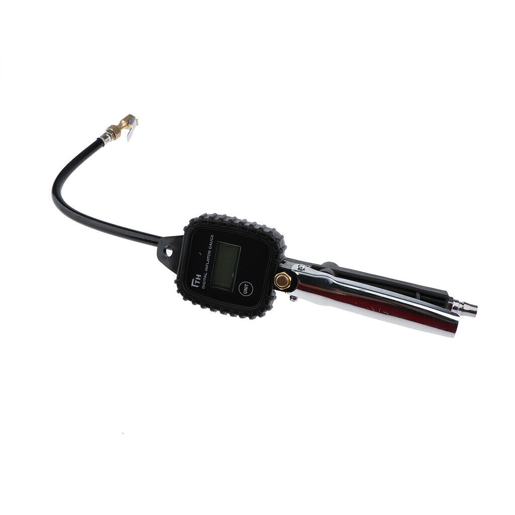 Auto Car Tyre Inflator Tire Pump Pressure Gauge Compressor Air Flexible Hose