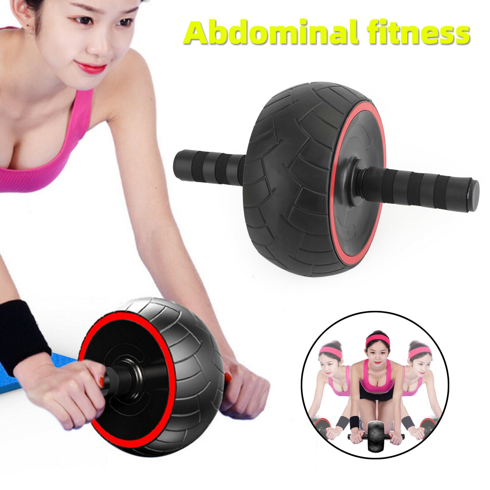Ab Roller Wheel Abdominal Fitness Gym Exercise Equipment Core Workout Training B