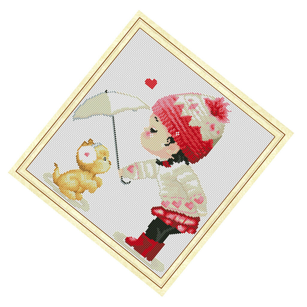 Counted Cross Stitch Kits for Beginners Little Girl- Embroidery Set Needlework