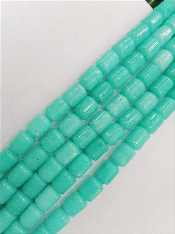 1 Strand 14x10mm Lake Blue Malay Jade Cylinder Spacer Loose Beads 15.5" HH8826