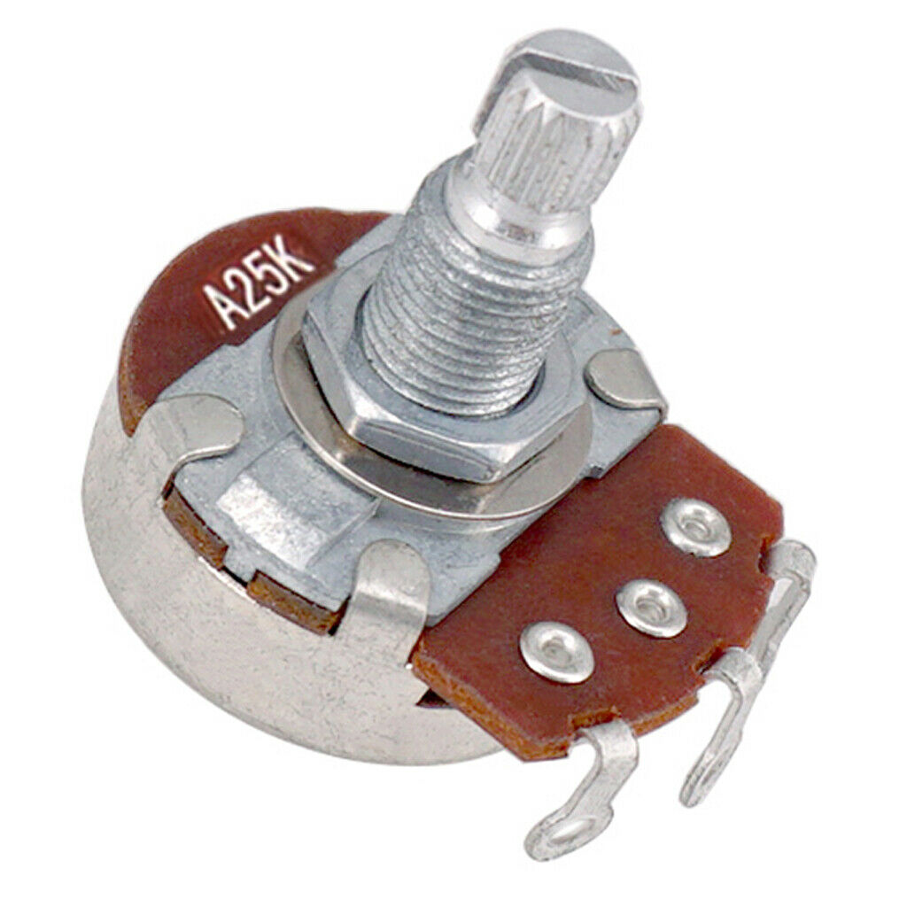 Set of 4 A25K/B25K Long Split Shaft Audio Taper Low Friction Potentiometers