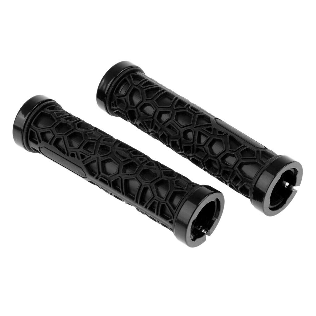 Bike MTB Bicycle Handlebar Fixed Gear Lock-on Rubber Anti-Slip Grips  Black