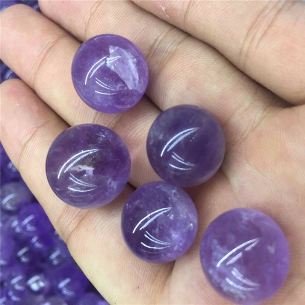 100% Natural Amethyst Quartz Sphere Big Pretty Crystal Ball Healing Purple Stone