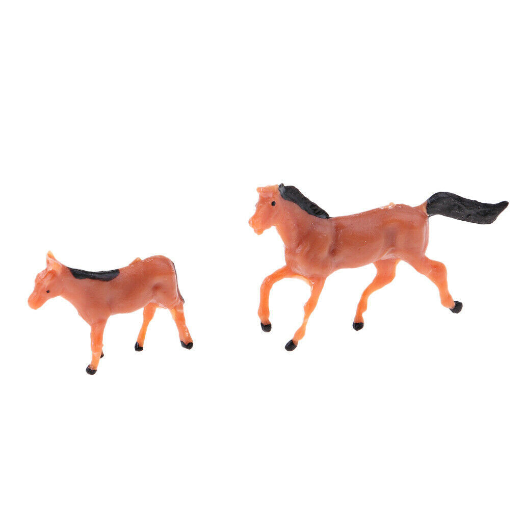 40 lot 1/87 Plastic Animals Horse Figures Models Set Kids Learning Layout