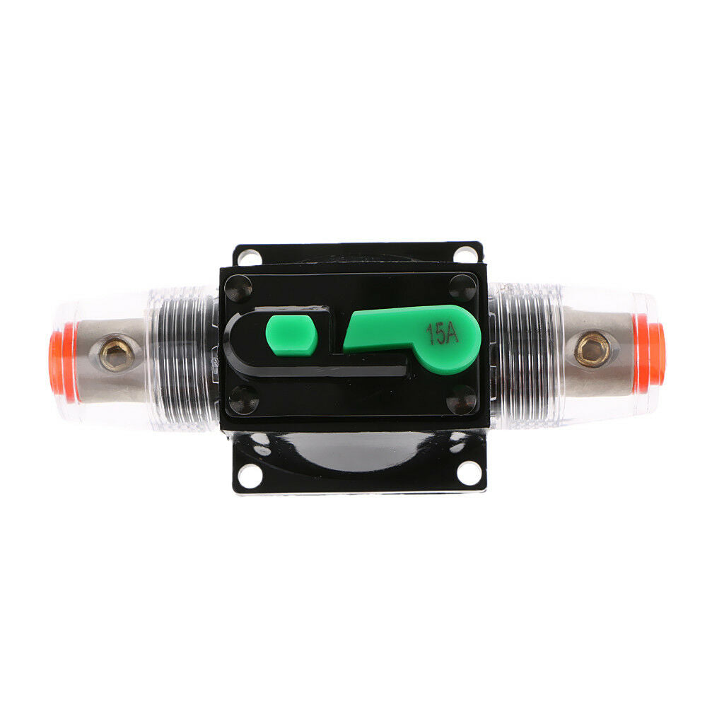 12V/24V/32V 15Amp In-Line Manual Reset Circuit Breaker Car RV Stereo Audio