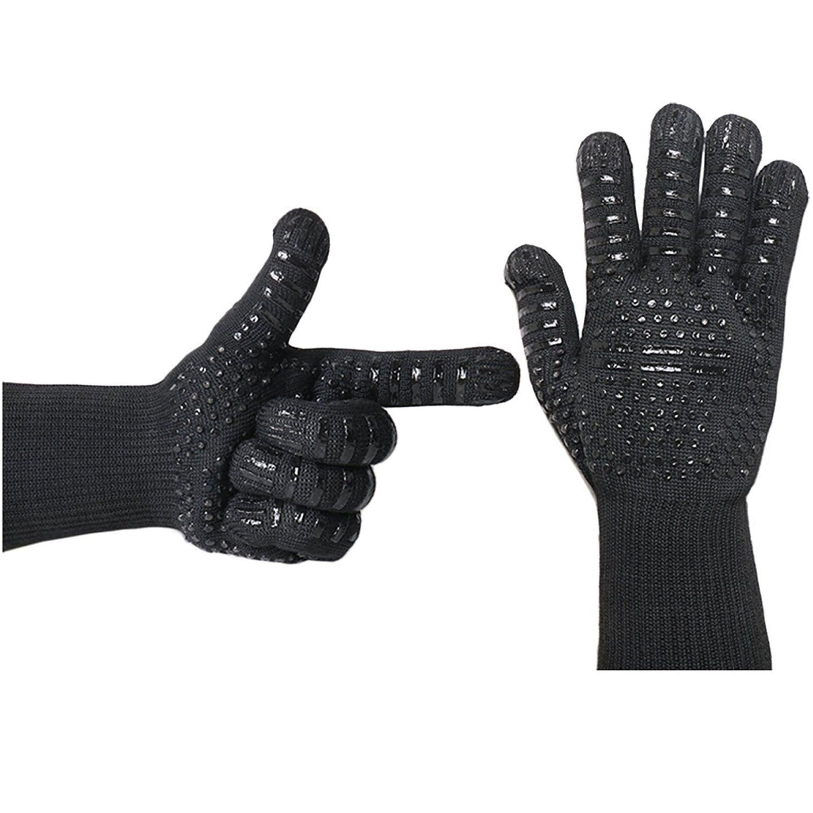 Hot 932℉ Extreme Heat Resistant Gloves Rubber BBQ Grilling Cooking Oven Gloves