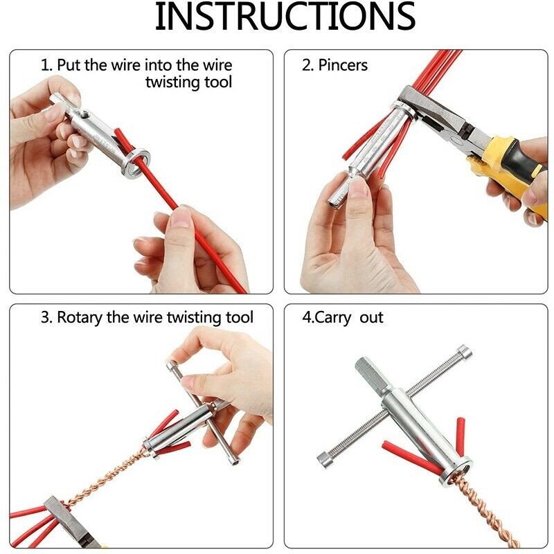 2 Pieces Wire Twisting Tools Wire Stripper and Twister Connector Twisting ToolJ8