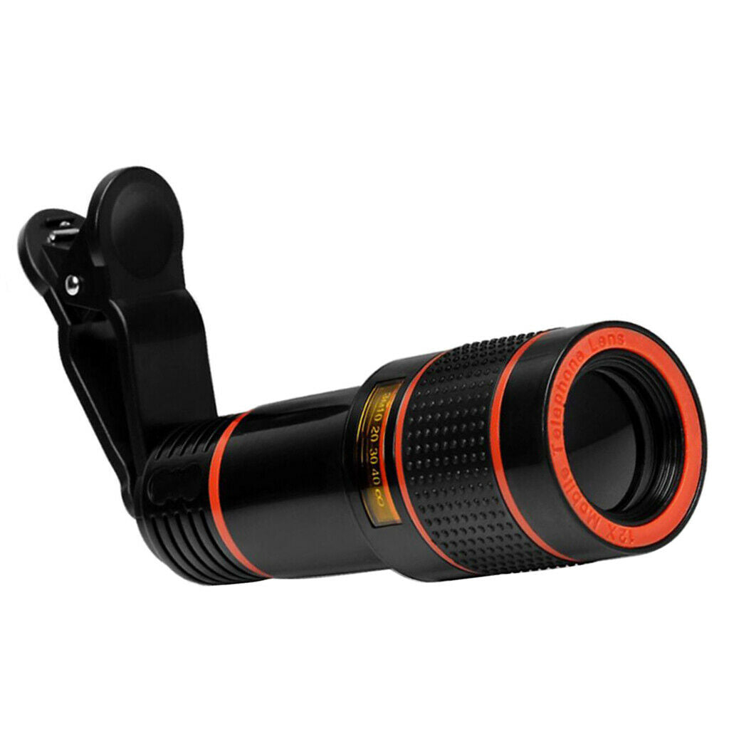 Adajustable 12X Phone Camera Lens Clip-on Zoom Optical Telephoto Lens