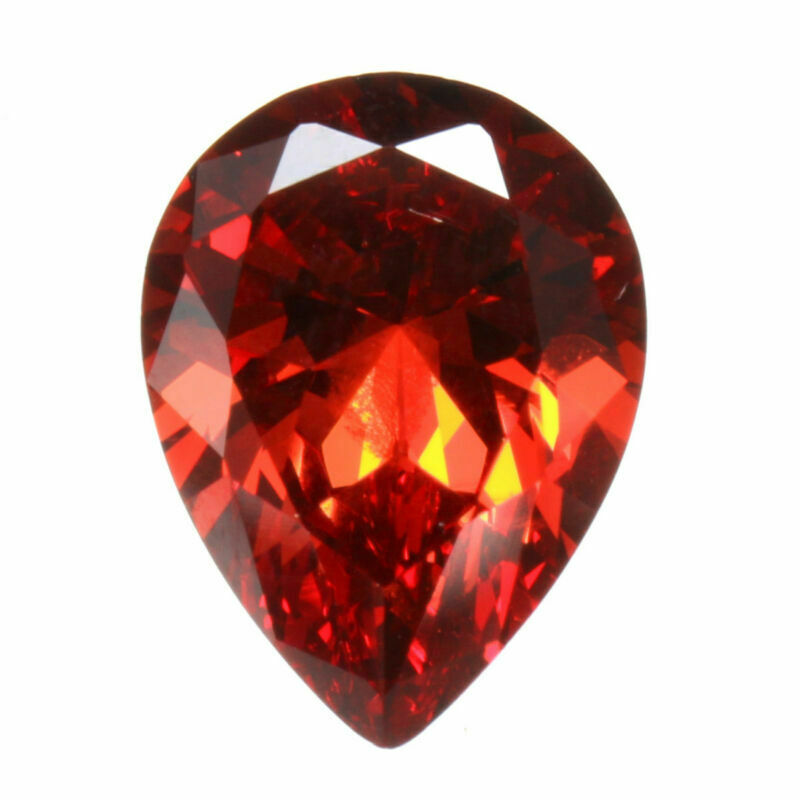 12X16mm 12.35CT Unheated Orange Red Pear Cut Dianond Drop Loose Gemstones Gift