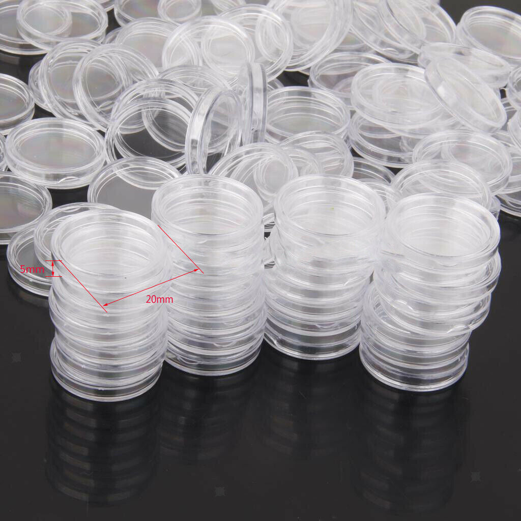 200 Pack Coin Holder Capsules Clear Container for Collection 19mm+22mm