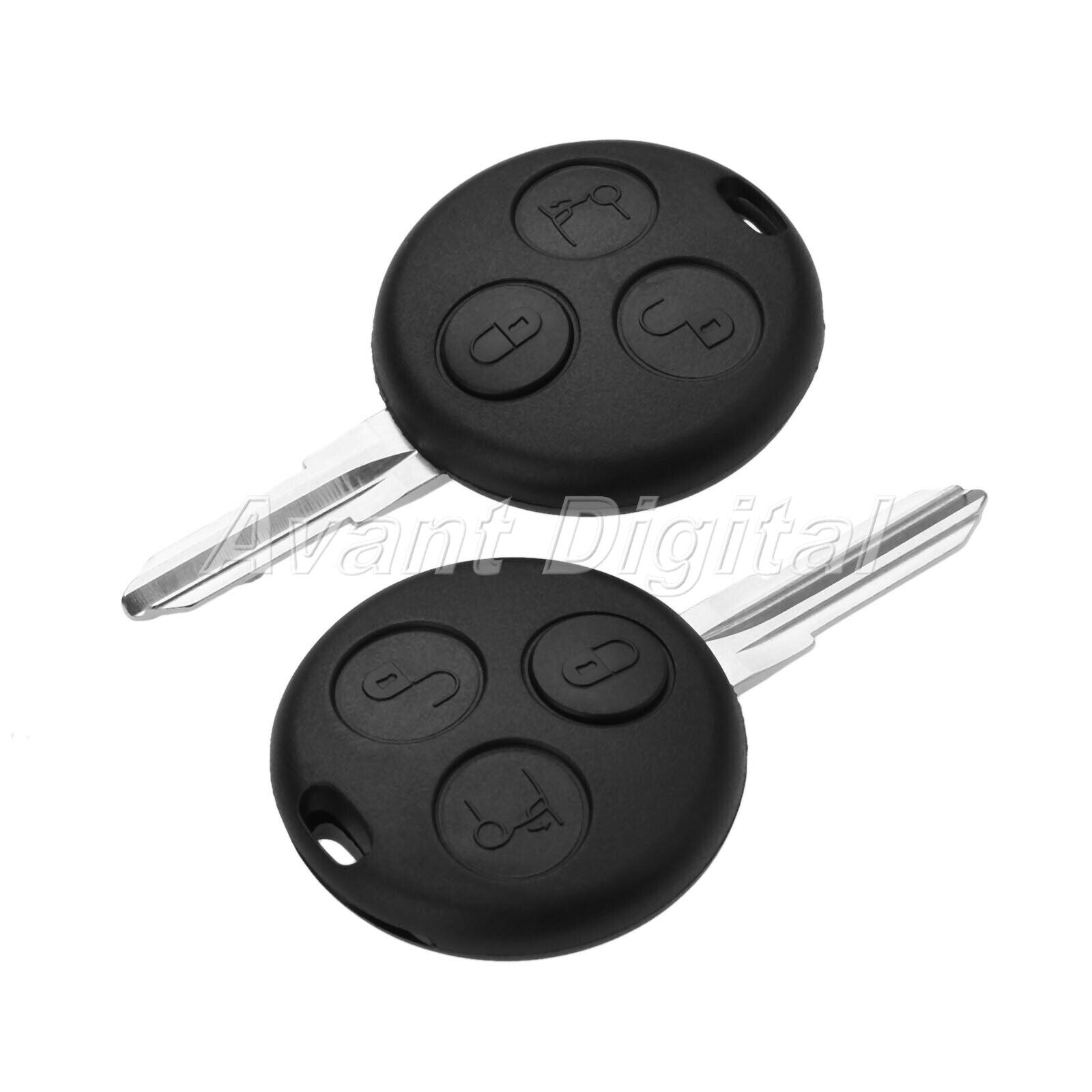 2Pc Car Remote Key 3 Button 433MHz Fit For Mercedes Benz Smart Passion 2000-2004