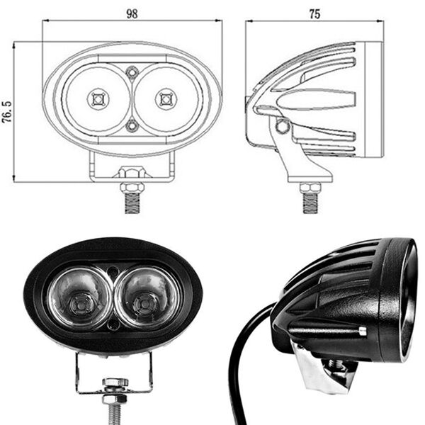 2PCS 20W Spot LED Work DRL Light Car SUV Driving Fog Offroad 4WD Bar Universal