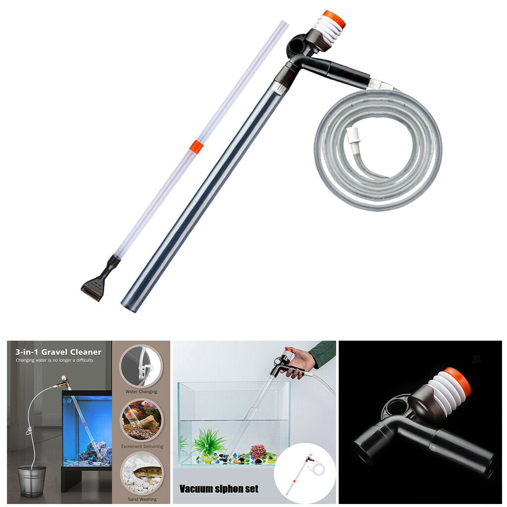 Fish Tank Vacuum Aquarium Gravel Cleaner Kit scraping algae Easy to Use
