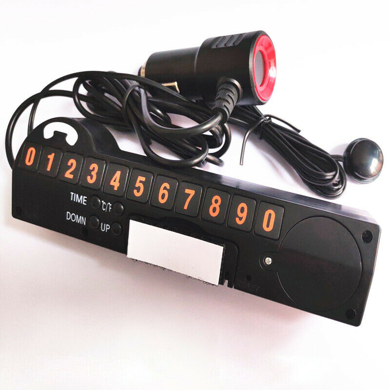 Car Guide Ball Thermometer Voltmeter Time Display LED Backlit Electronic Clock