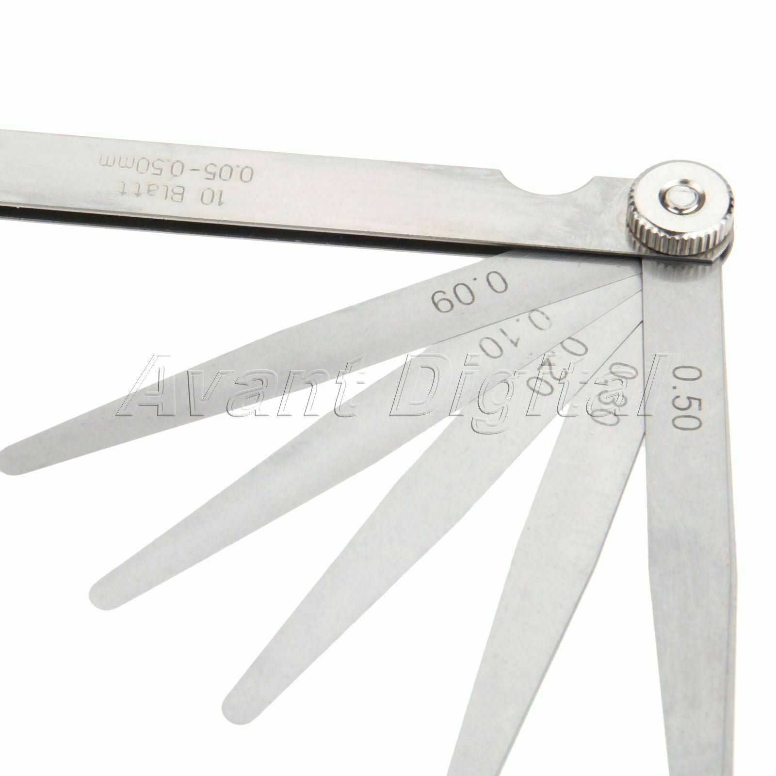 New 10 Blades Feeler Gauge 0.05mm-0.5mm Metric for Checking Inspect Valve Tappet