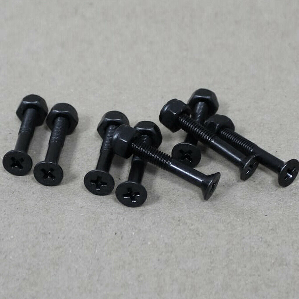8 Pieces Replacement Skateboard / Longboard Screws Nuts Hardware Screw Set