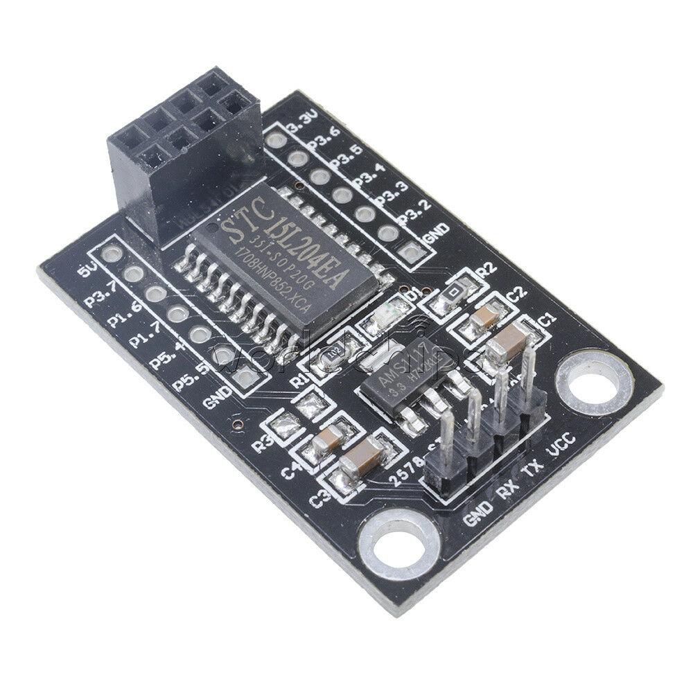 2pcs 5V-3.3V Wireless STC15L204 MCU AMS1117 Driver Board+NRF24L01 UART Interface
