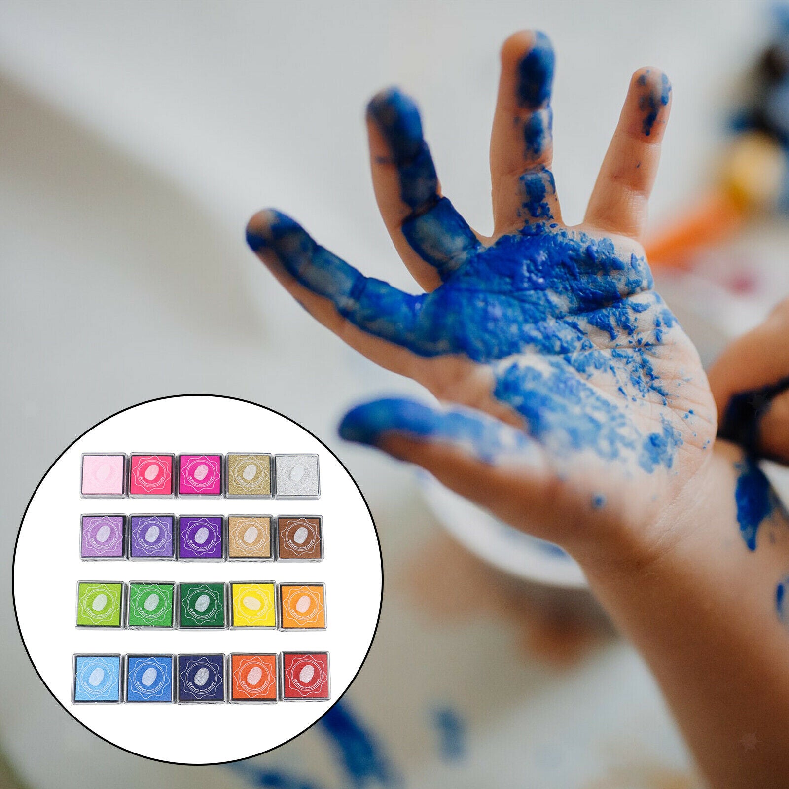 Craft Ink Pad Stamps DIY Finger Washable Ink Pads for Kids Rubber Stamps
