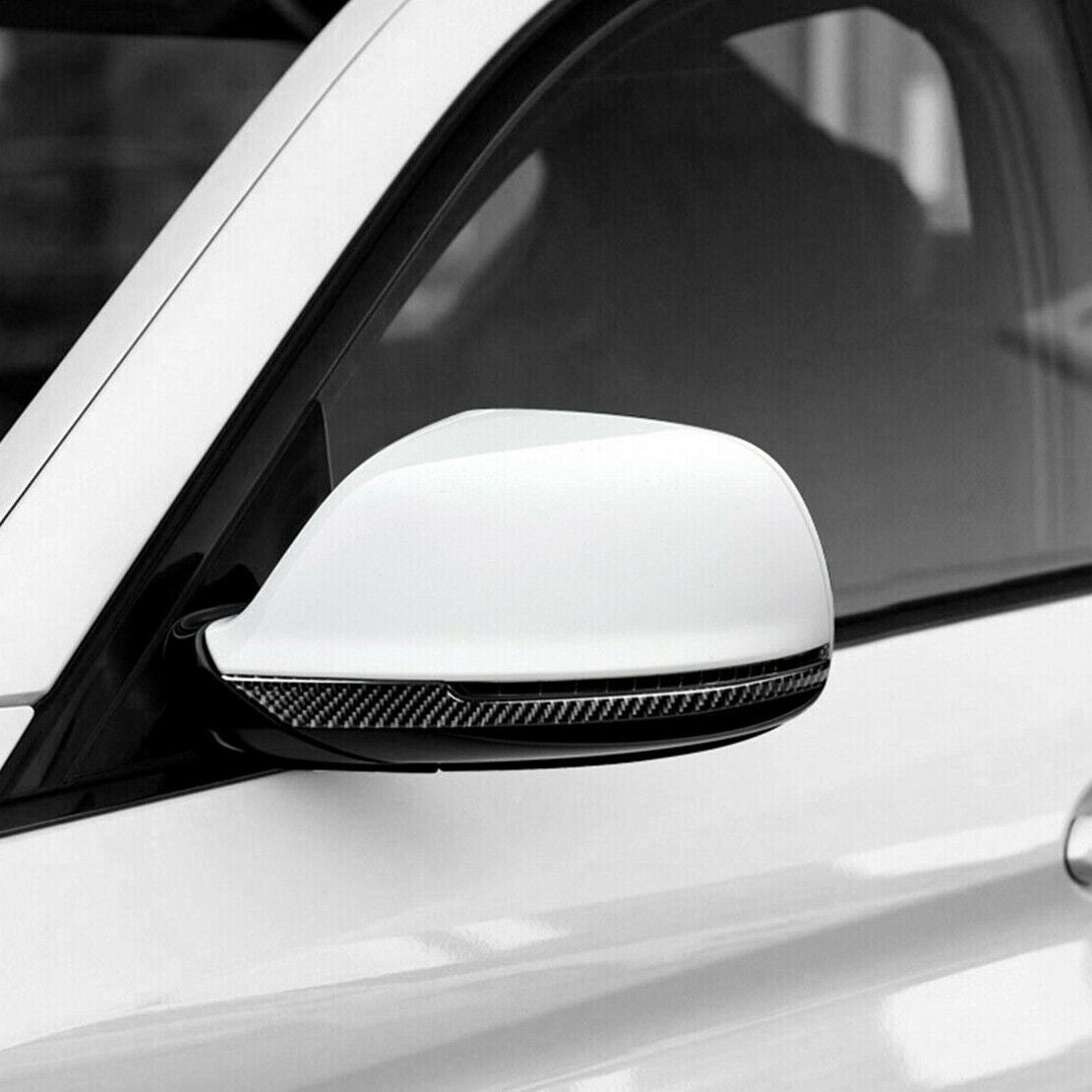 2x Carbon Fiber Rearview Side Mirror Trim Fit For Audi Q5 2010-2018 Q7 08-15