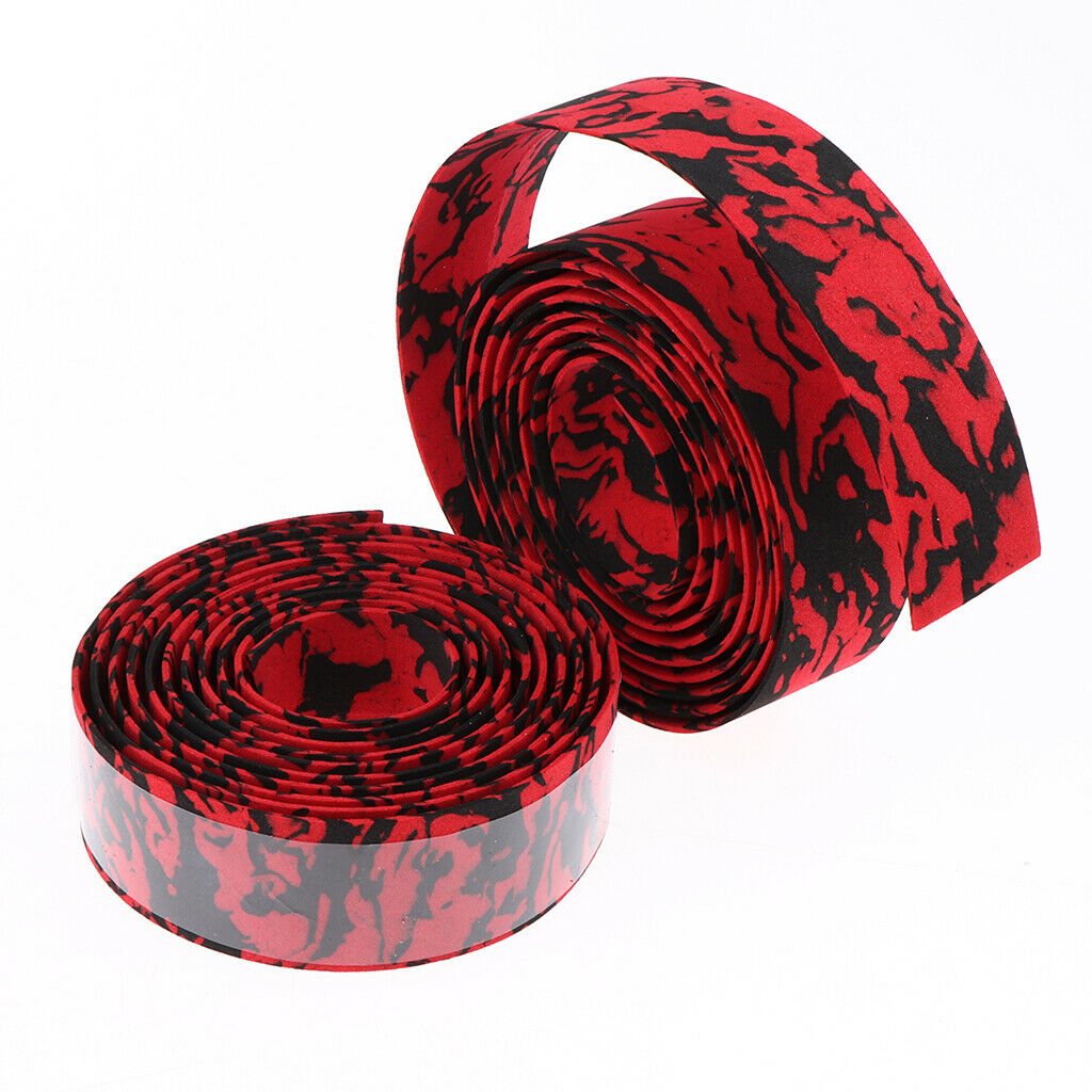 2 Rolls Bike Handlebar Tape Anti-slip Cycling Bicycle Handle Wraps with End