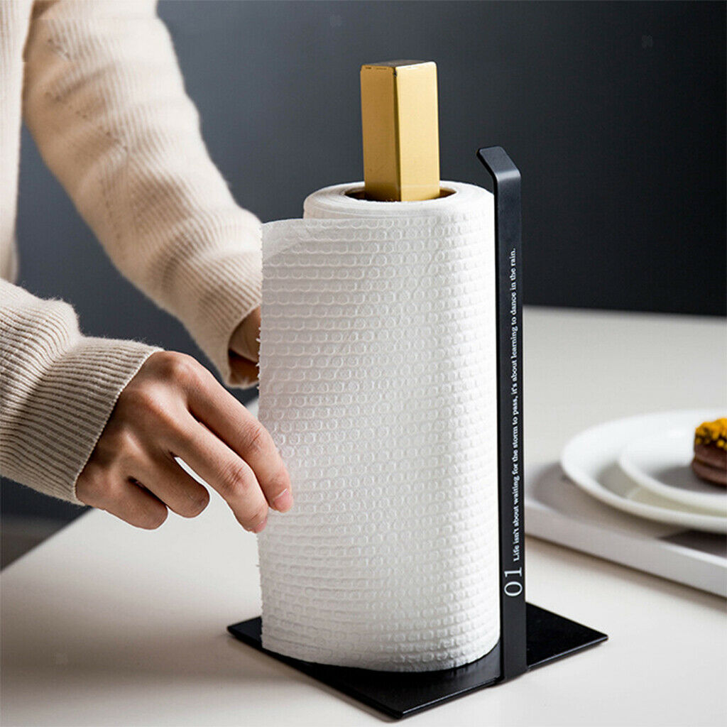 Paper Towel Holder 13 inch Dispenser Stand-up Rust-Proof for Kitchen Family