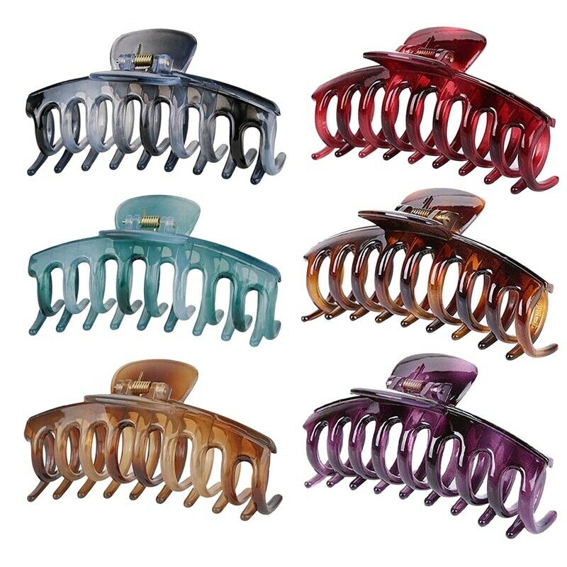 6Pcs/Lot Large Hair Claw Clips Hair Clips for Women Colorful Hair Claws for D1Y5