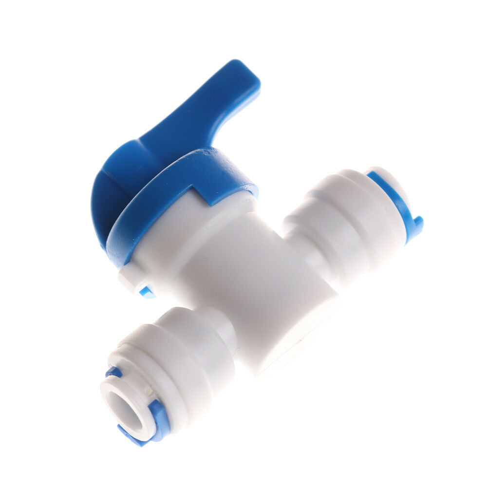 1/4''Inline New Ball Valve Quick Connect Shut Off forRO Water Reverse Osmosis Lt