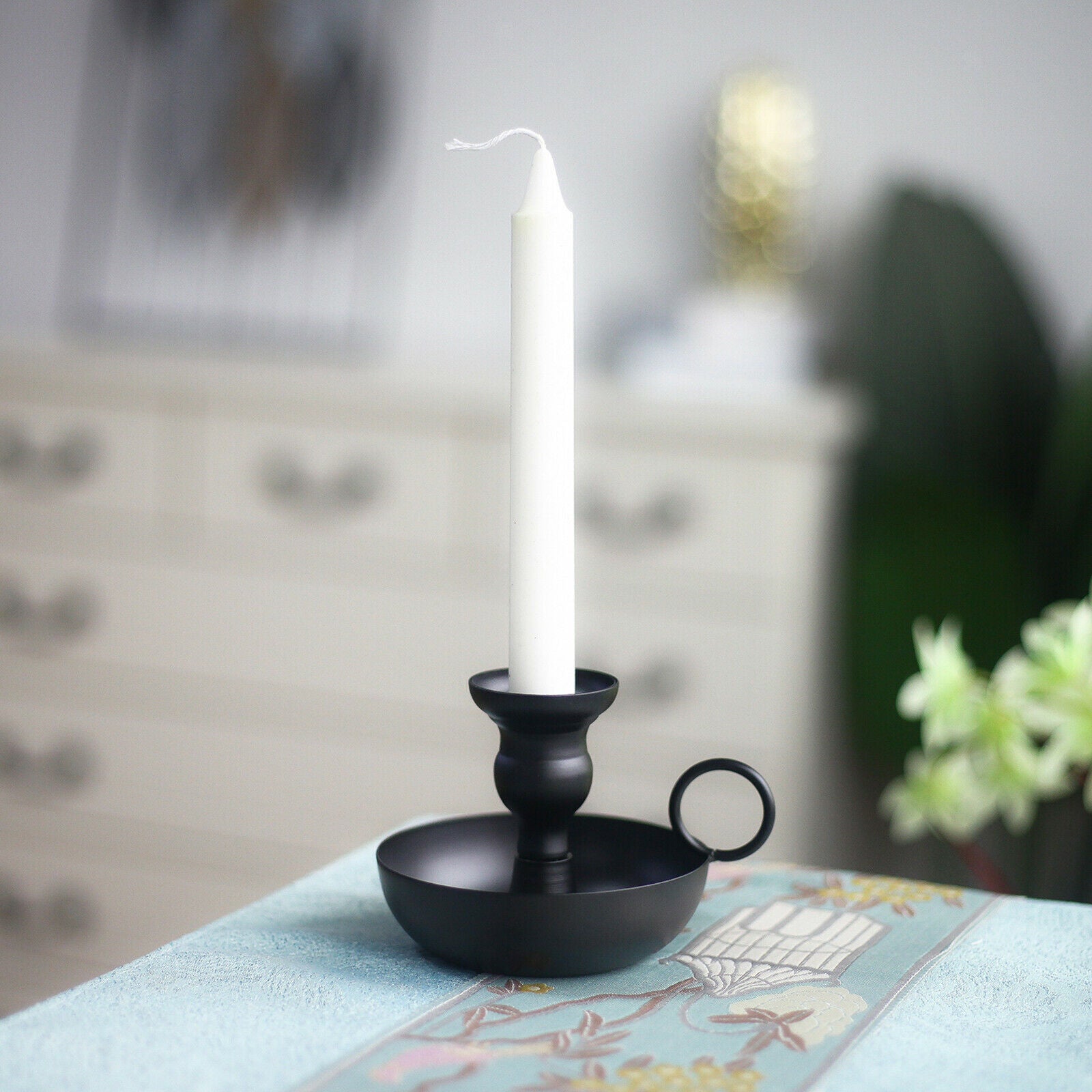 Black Iron Taper Candle Holder Modern Candlestick Holder Dinning Party