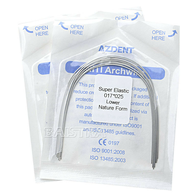 30 x Dental Ortho Arch Wires Niti Super Elastic Natural Form 17X25 Lower AZDENT