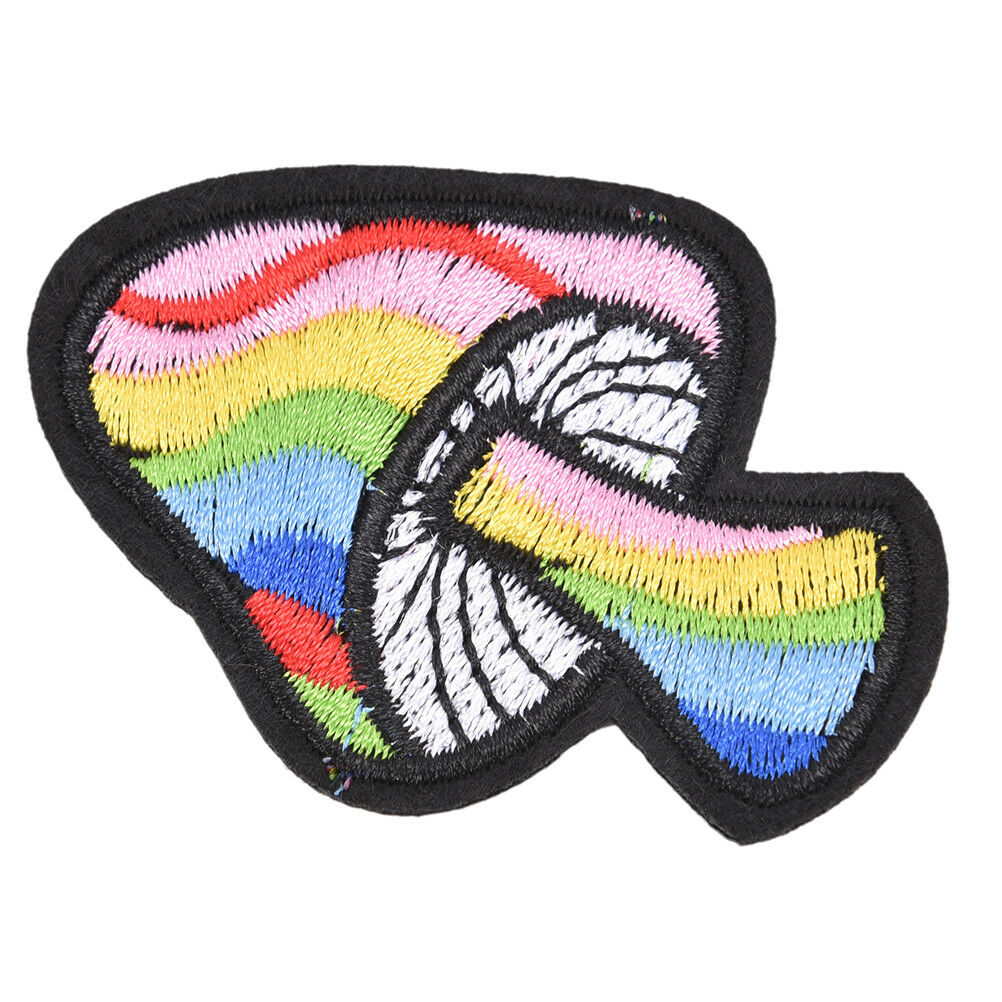 2Pcs Mushroom Retro 70's Hippie Love Peace Embroidered Applique Iron-on Pa.l8