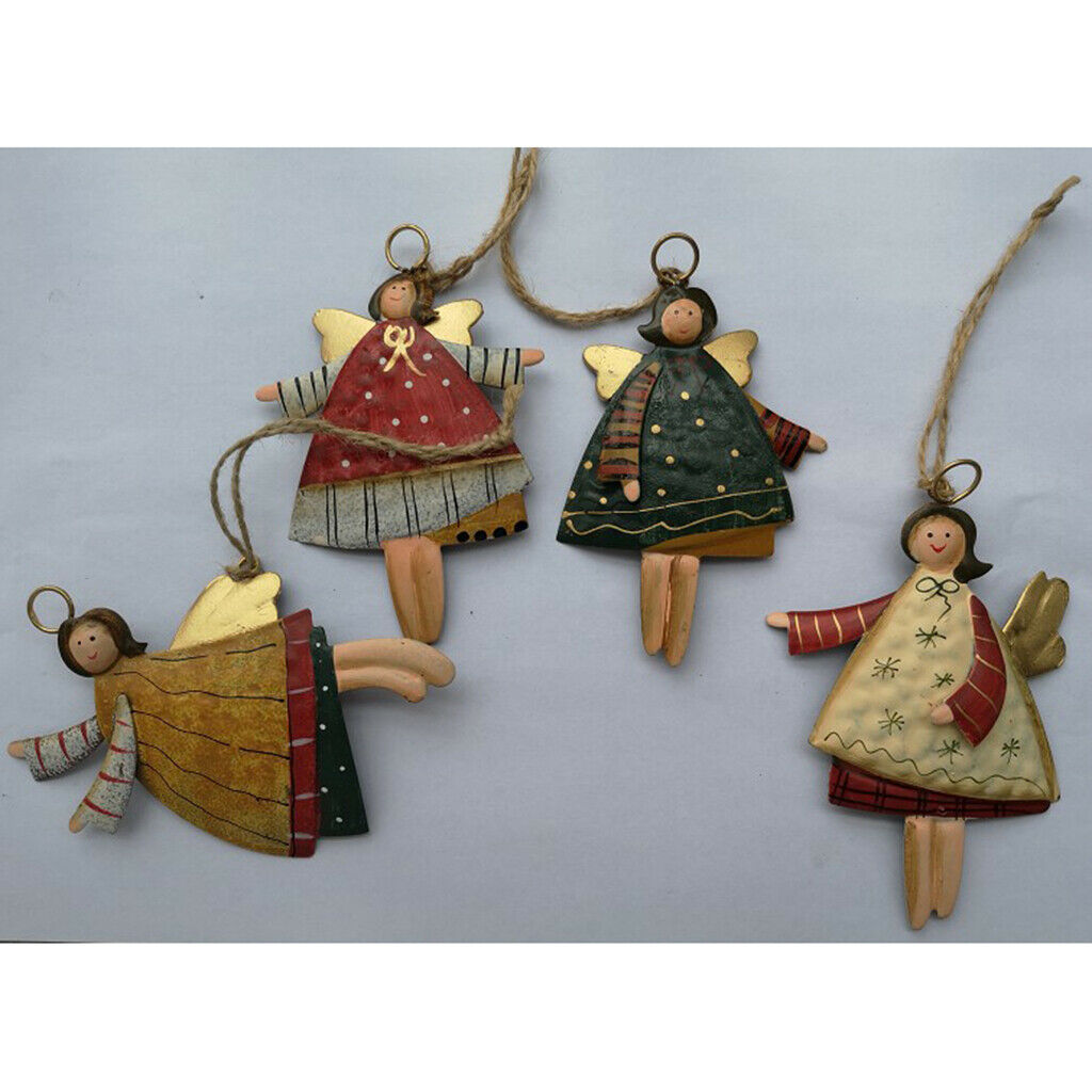 2 Pcs Angel Christmas Tree Hanging Ornaments Xmas Gift Red Home Decoration