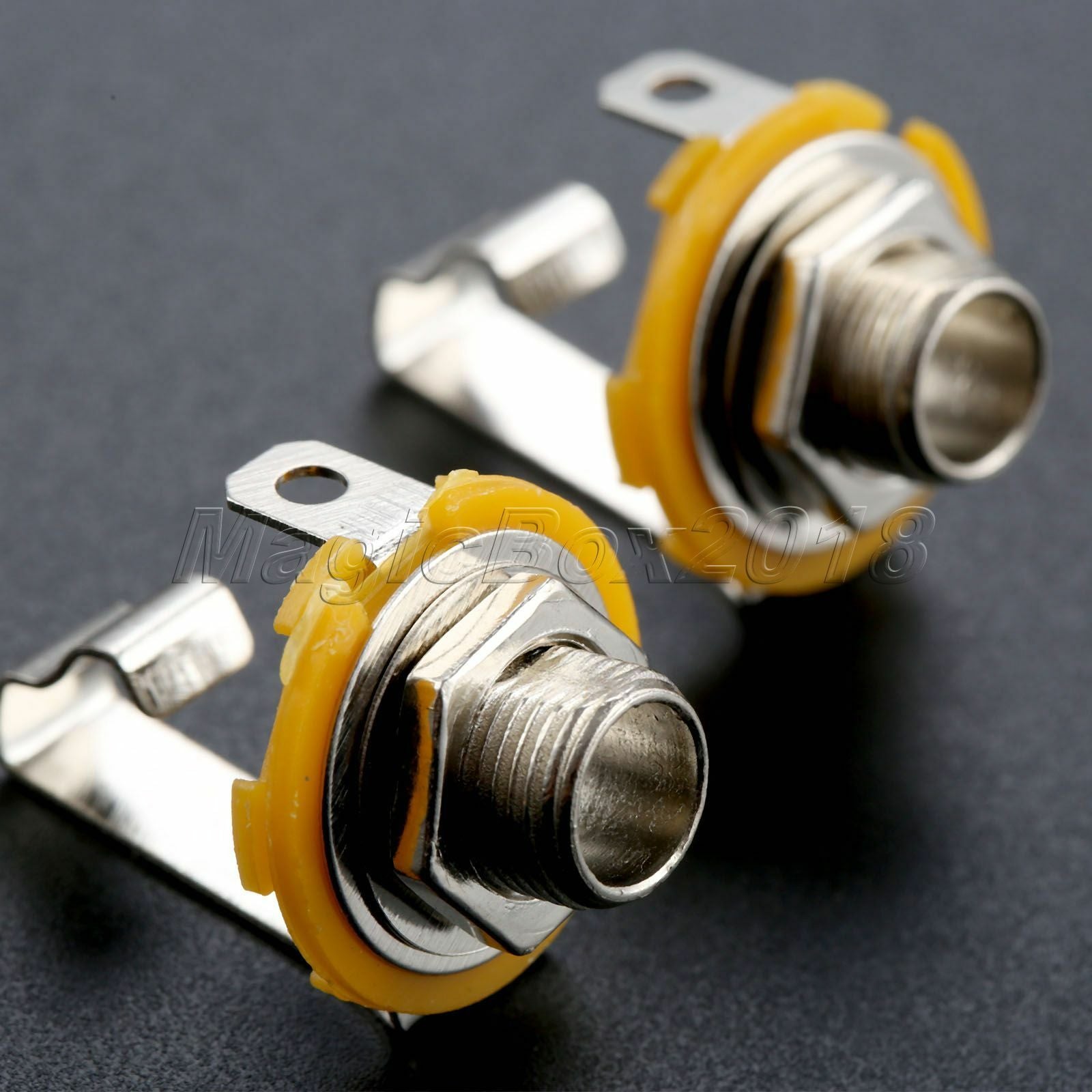 2Pcs Stereo Input Jack Plug Socket Output 1/4" 6.35mm Socket For Electric Guitar