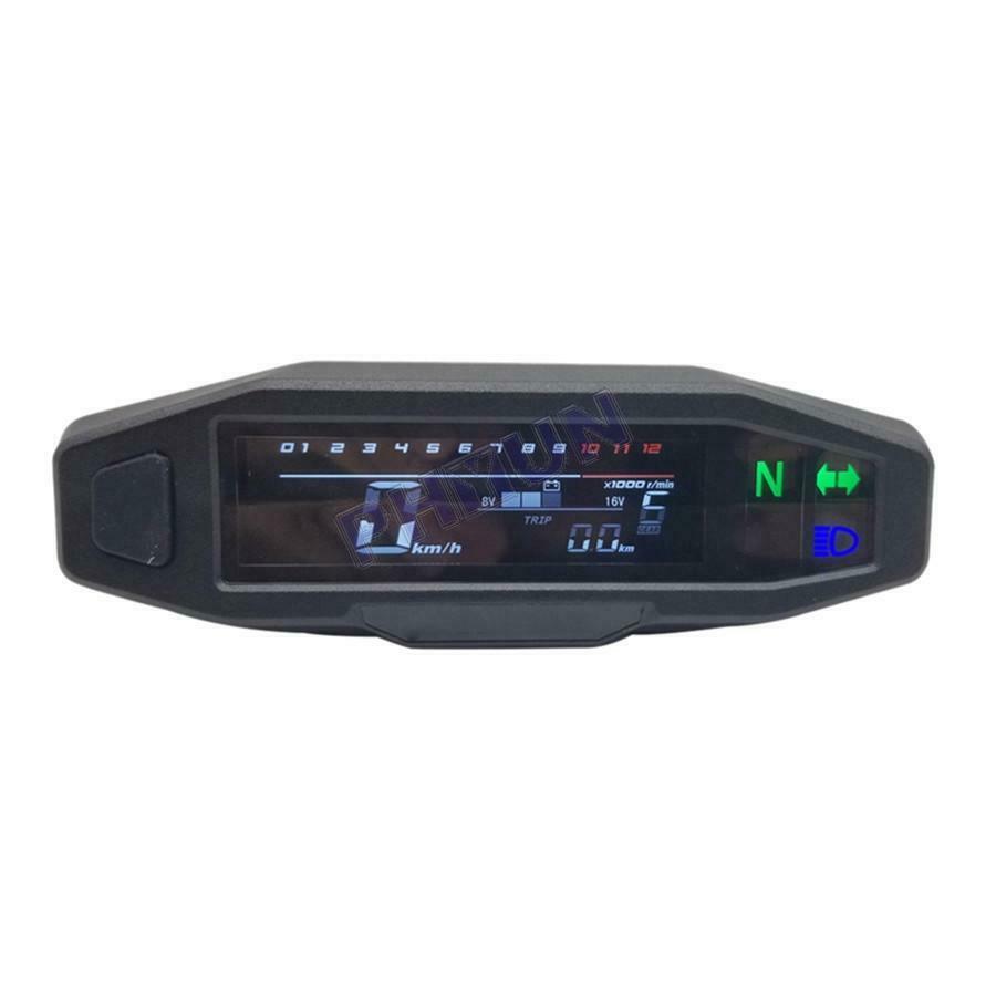 Universal Motorcycle LCD Speedometer Digital Odometer 199km/h 1200 rpm w/ Sensor
