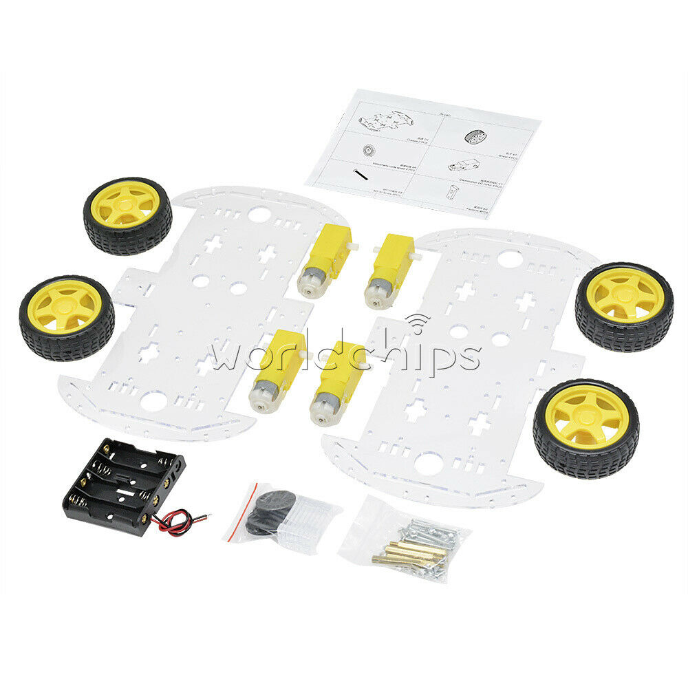4WD Robot Smart Car Chassis Kits car with Speed Encoder for Arduino M26 Top