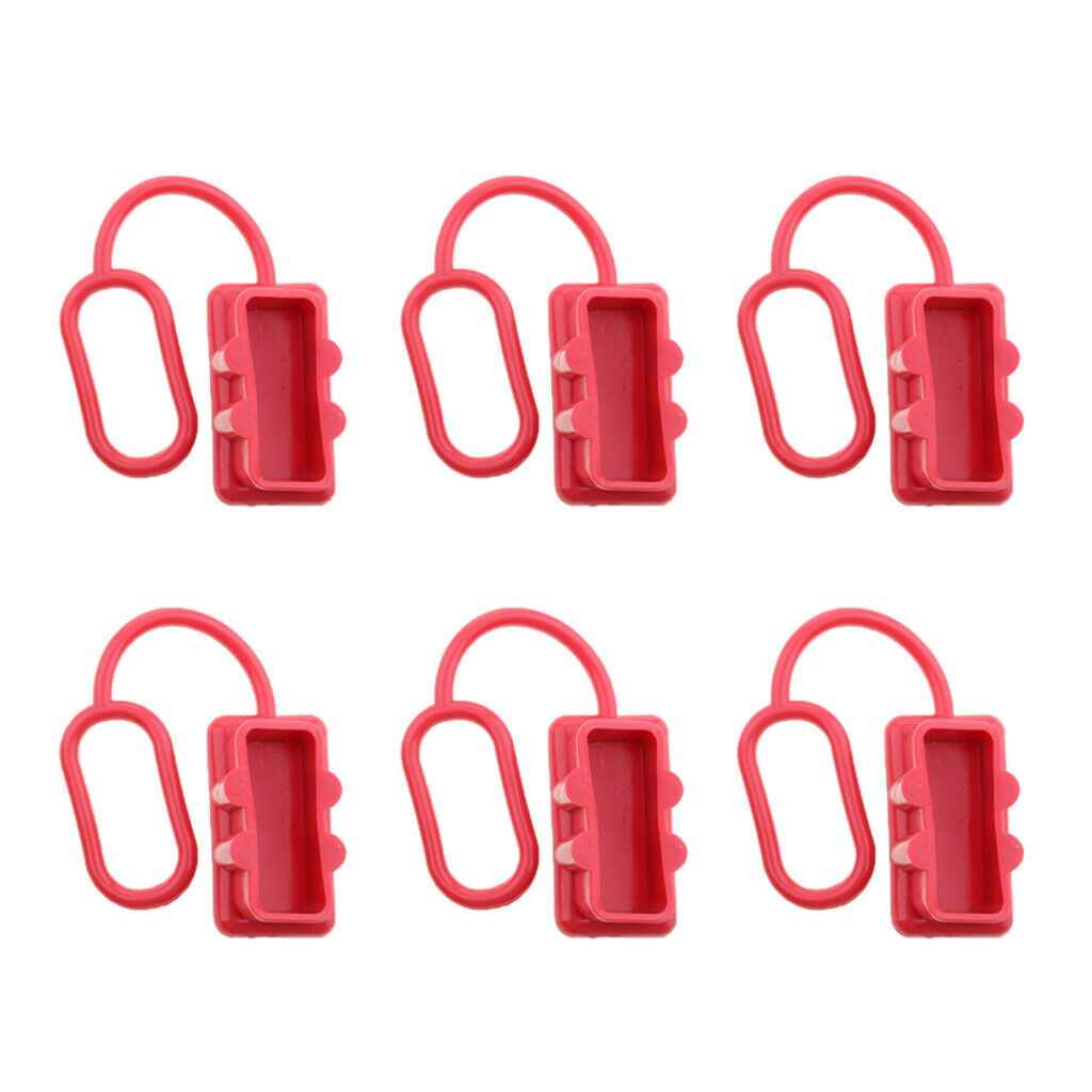 6 Pcs Dustproof Dust Cover End Caps for 175A Plug Connector Red Rubber